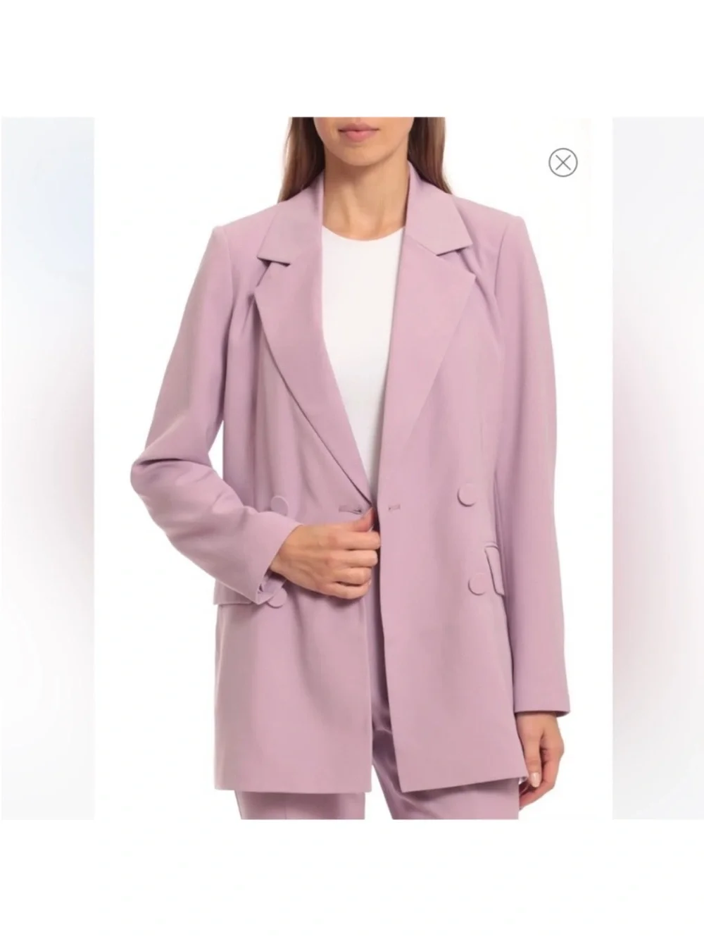 Avec Les Filles Oversized Lavender Double-Breasted Blazer Size S - Picture 3 of 6